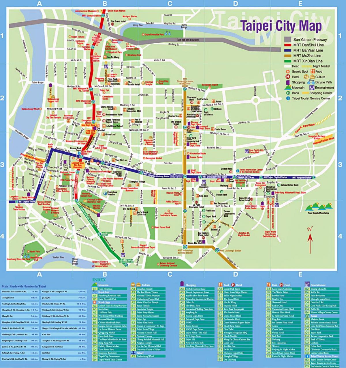 Аутобус Тајпеј пут на мапи