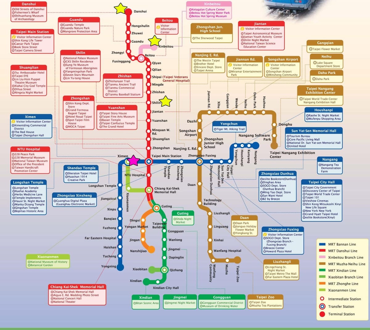 карта Тајпеј локални воз