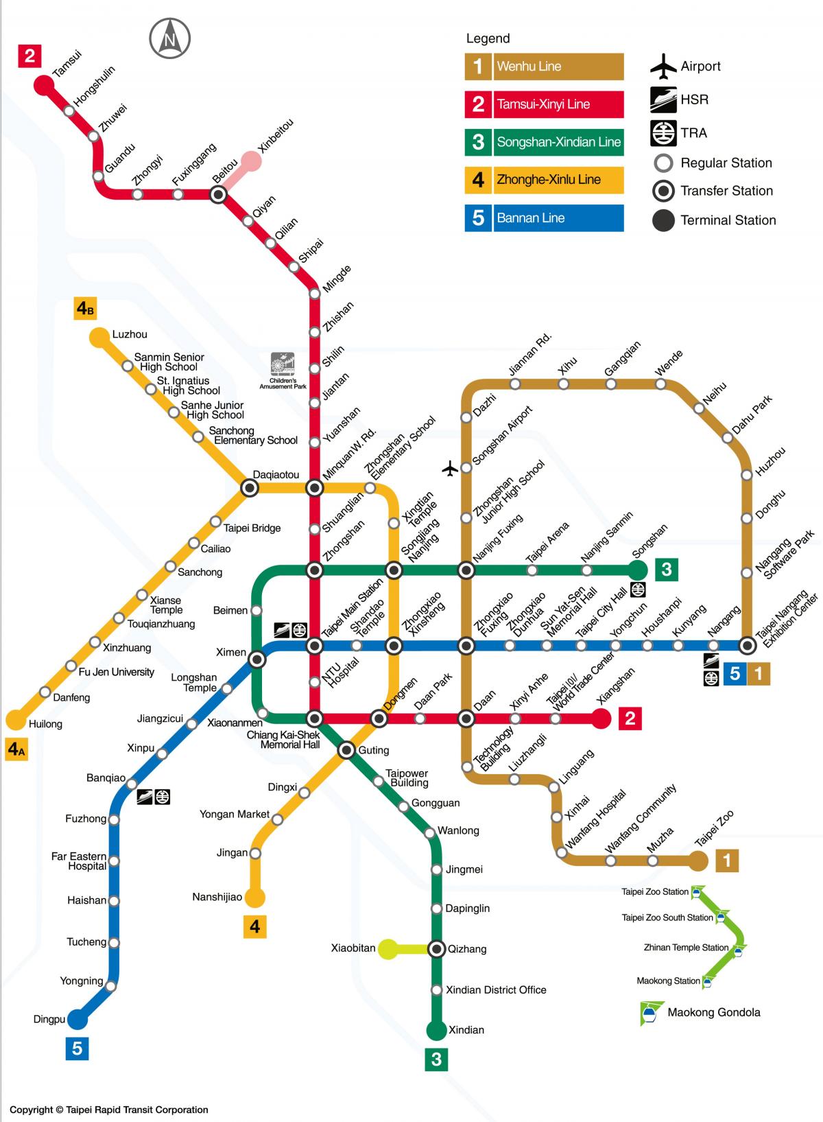 Карта метро Таипеи 