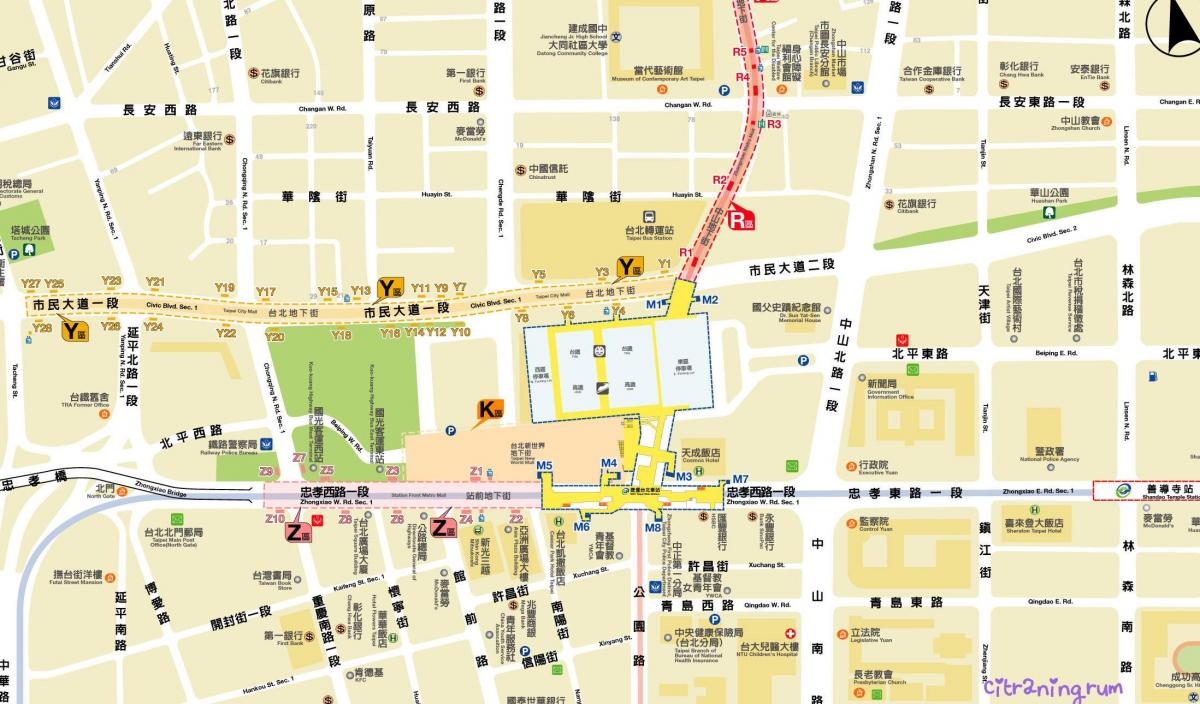 карта Тајпеј подземни тржни центар