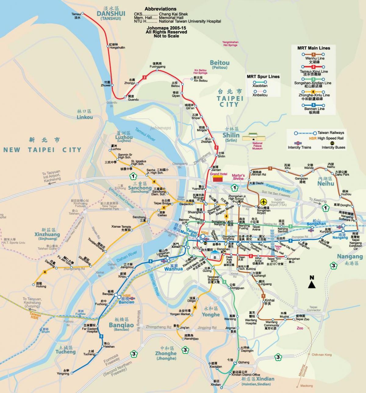 карта Тајпеј путу