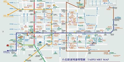 Карта метро Таипеи са знаменитостима
